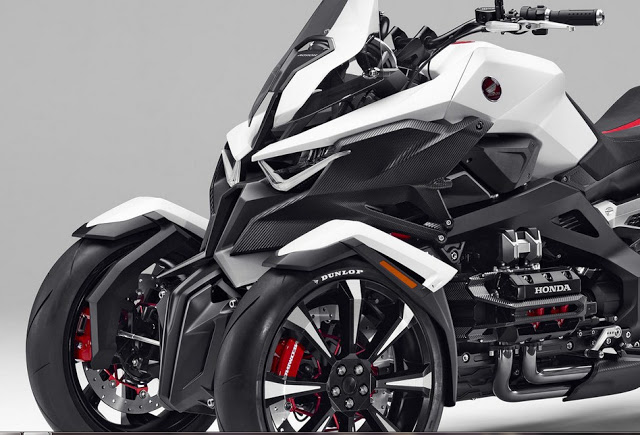 Honda revela triciclo híbrido que faz curvas como moto