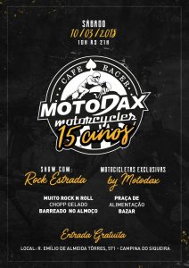 Motodax Motorcycles comemora 15 anos com super evento no dia 10 de março