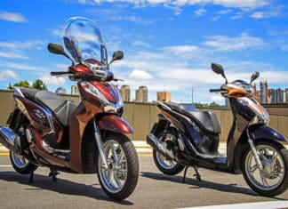 Honda comemora 500 mil scooters produzidas no Brasil. Foto: Linha SH (300i e 150i)