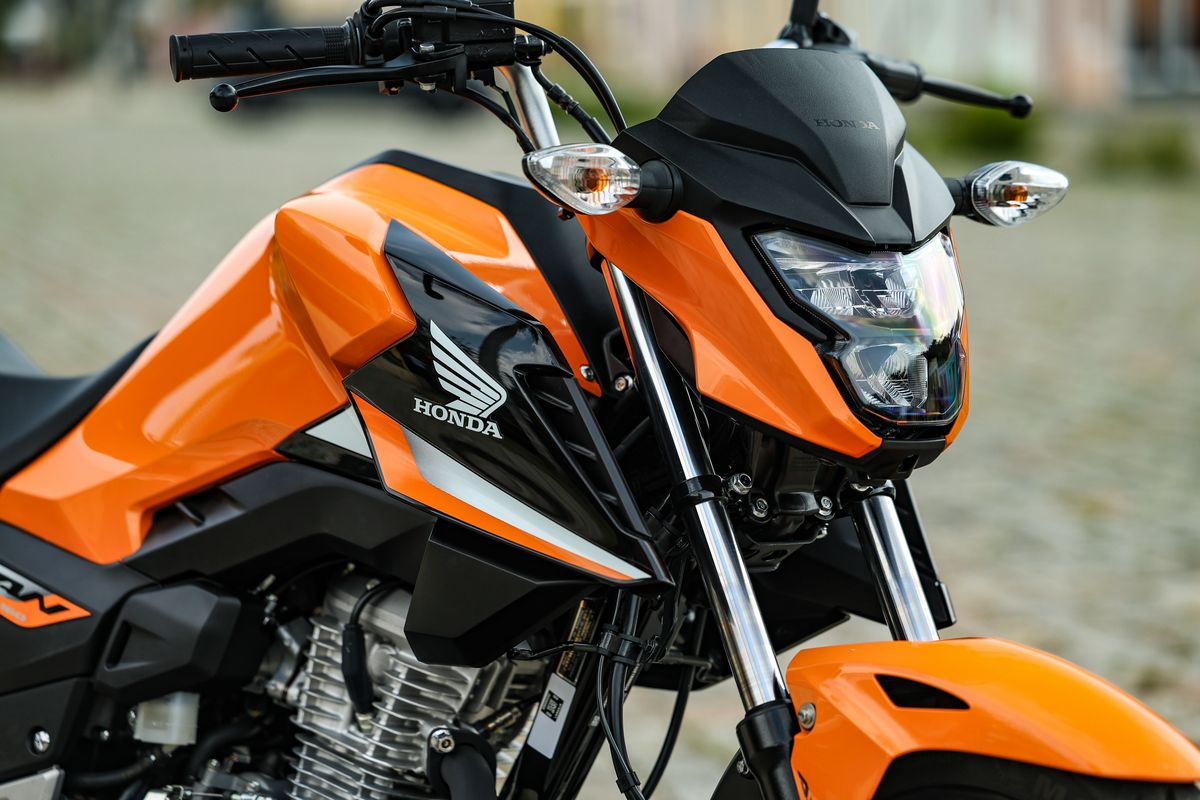Honda CG Titan 160 2025 - detalhe da suspensão dianteira - Divulgação Honda CG Titan 160 2025 - detalhe da suspensão dianteira - Divulgação