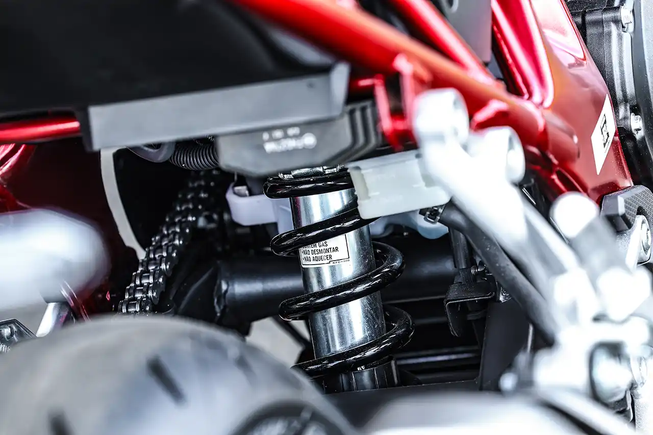 Detalhe do monoamortecedor - Divulgação Detalhe do monoamortecedor - Divulgação