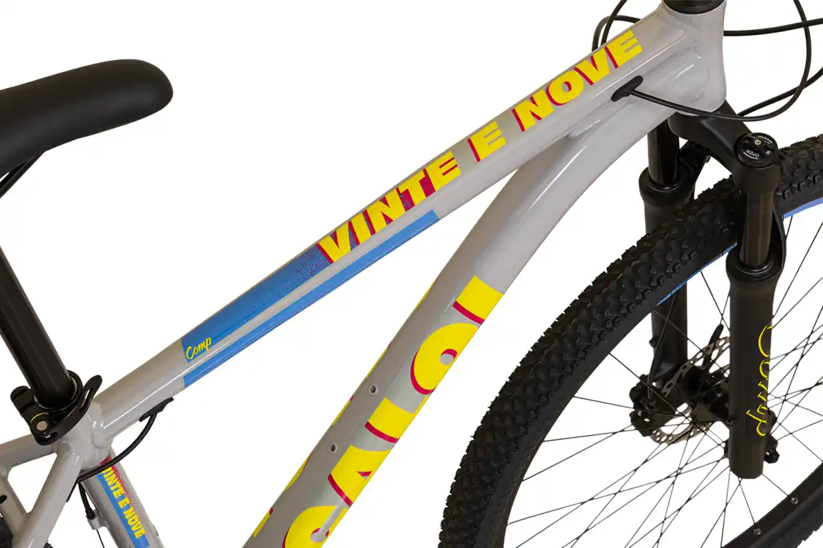 Caloi 29 Comp - adesivos com grafismos anos 80 - Divulgação Caloi 29 Comp - adesivos com grafismos anos 80 - Divulgação