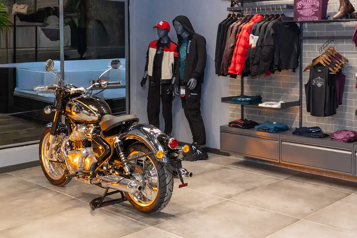 Boutique com produtos e acessórios da Royal Enfield - Divulgação Boutique com produtos e acessórios da Royal Enfield - Divulgação