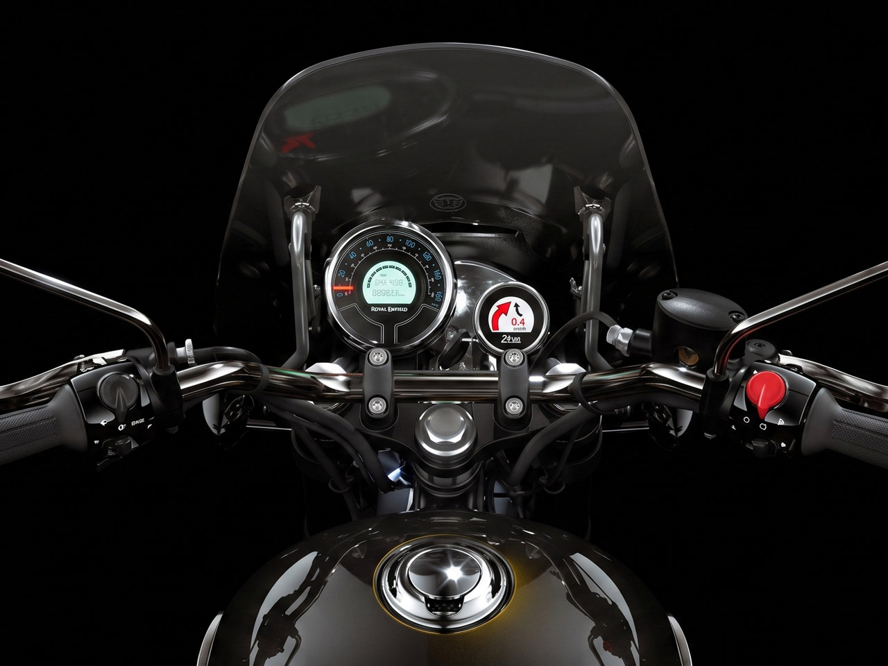 Royal Enfield Meteor 350 2027 - Tripper POD - Divulgação Royal Enfield Meteor 350 2027 - Tripper POD - Divulgação